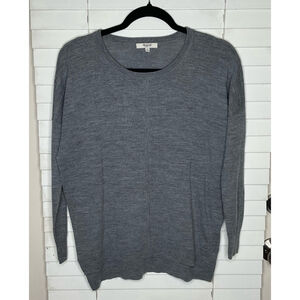 Women's Madewell Rowhouse Merino Wool Hi Lo Sweater XS Gray